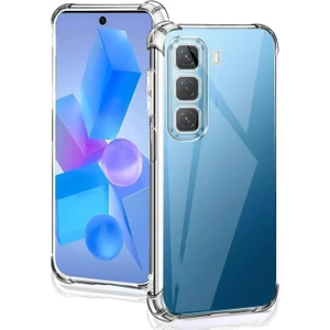 Kzy Infinix Hot 50 4g ile Uyumlu Kapak Kamera Korumalı Airbag Antishock Köşe Korumalı Şeffaf Silikon Kılıf