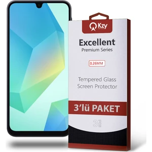 Kzy Samsung Galaxy A16 ile Uyumlu Temperli Ekran Koruyucu Kırılmaz Cam Ekonomik 3'lü Paket