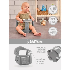 Vakumlu Bebek Banyo ve Mama Oturağı Ergonomik Tasarım 33,5x31,6x25 cm Pembe