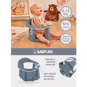 Vakumlu Ergonomik Banyo Oturağı 6-15 Ay Bebekler İçin 33,5x31,6x25 cm