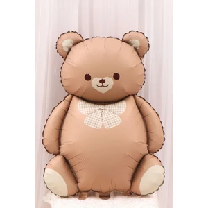 Atölye Mi Retro Papyonlu Ayı Folyo Balon Karamel Retro Büyük Ayı Balon 90 cm
