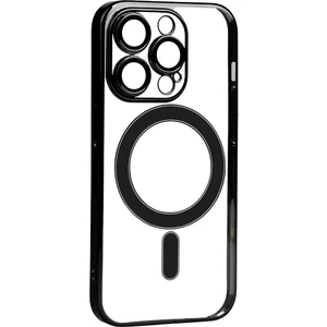 Apple iPhone 14 Pro Max Kılıf Kamera Korumalı Magsafe Sert Mika Pc Porto Kapak-Siyah