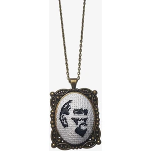 Kemal Atatürk Kanaviçe Etamin Kolye Uzun Zincir