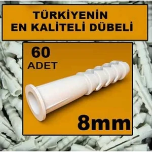8 mm Yüksek Kalitede Standart Plastik Dübel