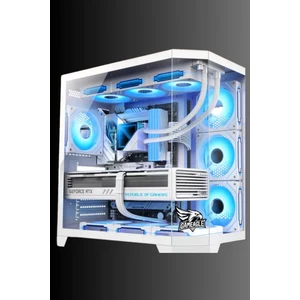 Edge 7 Argb Fanlı Gamer Bilgisayar Kasası Argb Kumanda Kontrol-Tam Modüler 850W 80+ Plus Bronz Powerlı Sıvı Soğutmalı Beyaz