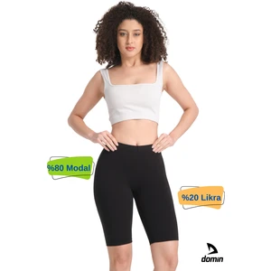 Domin Spor Kadın Siyah  Kısa Toparlayıcı Modal Spor Tayt