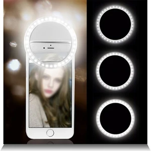 Youtuber LED Selfie LED Işıklı Telefon Tutucu Makyaj Işığı Ring Light USB Girişli