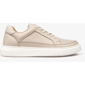 Erkek Sneaker Ayakkabı Hakiki Deri - 2401 Bej/beyaz 3154
