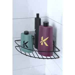 Siyah Yapışkanlı Banyo Köşeliği Banyo Rafı Şampuanlık