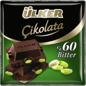 Bütün Antep Fıstıklı %60 Bitter Çikolata 65 gr x 6 Adet