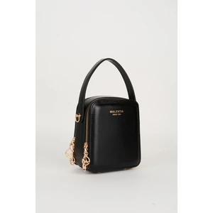 Kadın Siyah 3 Bölmeli Astarlı Suni Deri Ayarlanabilir Askılı Fermuar Kapama El ve Omuz Çantası