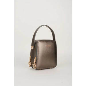 Kadın Gümüş 3 Bölmeli Astarlı Suni Deri Ayarlanabilir Askılı Fermuar Kapama El ve Omuz Çantası