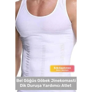 Bel Göğüs Göbek Jinekomasti Toparlayıcı Erkek Extra Göbek Sıklaştırıcı Siyah Korse Atlet