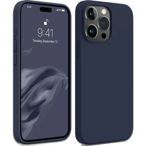 Apple iPhone 14 Pro Max Uyumlu Premium Lansman Liquid Silikon Kılıf Içi Kadife-Gece Mavisi
