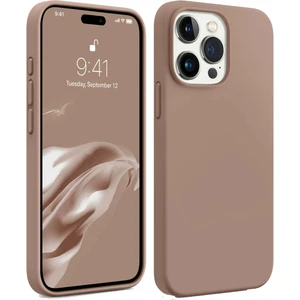Apple iPhone 14 Promax Uyumlu Premium Lansman Liquid Silikon Kılıf Içi Kadife-Kahverengi