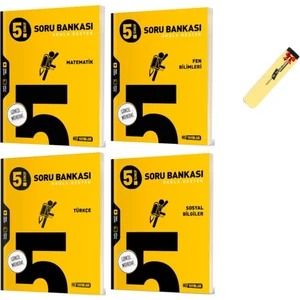 Hız Yayınları   (Sınıf: 5)  Matematik Fen Türkçe ve Sosyal Soru Bankası 4'lü  Set  (Fosforlu Kalem)