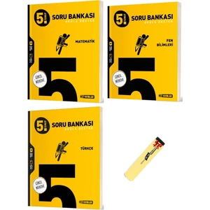 Hız Yayınları   (Sınıf: 5)  Matematik Fen Bilimleri ve Türkçe Soru Bankası 3'lü  Set  (Fosforlu Kalem)