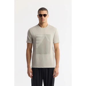 Avva Erkek Gri Bisiklet Yaka Baskılı Bi-Stretch İnterlok Regular Fit T-Shirt A51Y1072