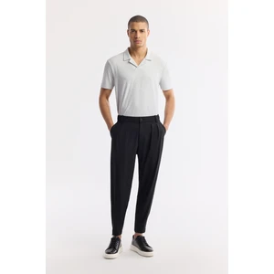 Erkek Siyah Baggy Fit Klasik Bel Teknik Kumaş Pantolon A51Y3021