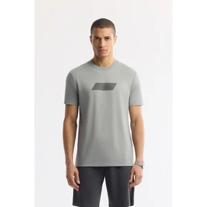 Erkek Regular Fit Gri Bisiklet Yaka Baskılı Rayon Soft Touch T-Shirt A51Y1031