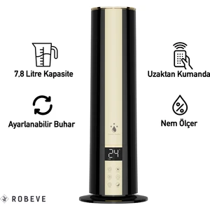 Rbh-04 Hava Nemlendirici Buhar Makinesi 7,6 Litre Hava Nemlendirici Buhar Makinesi Aroma Difüzörü Otomatik Oda Nemlendirici Nem Ölçerli Nem Ayarlı Uzaktan Kumandalı Hava Nemlendirici Buhar