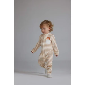 Erkek Bebek Yenidoğan Çizgili Fitilli Kaşkorse Uzun Kollu Tulum D8709A525SP