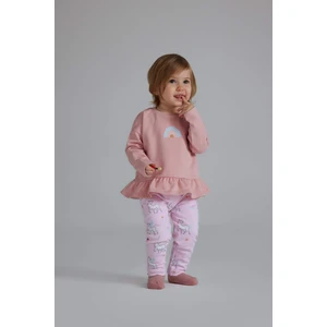 Kız Bebek 2'li Takım Sweatshirt Unicorn Baskılı Beli Lastikli Alt D8699A525SP