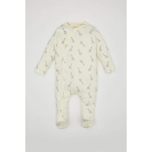 Erkek Bebek Yeni Doğan Zürafa Baskılı Uzun Kollu Tulum C1544A524SM