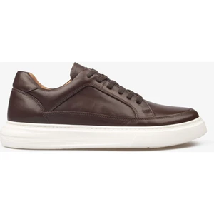 Erkek Sneaker Ayakkabı Hakiki Deri - 2401 Kahve/beyaz 3154