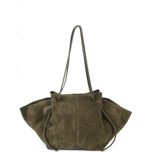 Ange Geniş Hacimli Deri Süet Omuz Çantası