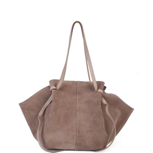 Ange Geniş Hacimli Deri Süet Omuz Çantası