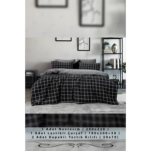 Battal Boy Nevresim Takımı, Lastikli Çarşaflı Nevresim Seti, Lüks Nevresim Set, Pamuklu Nevresim Set