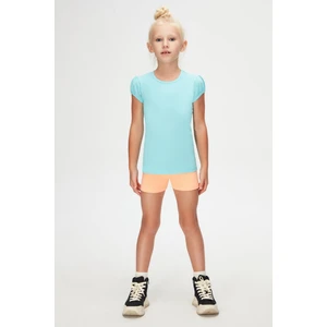 Cam Göbeği Basic Kız Çocuk Sıfır Yaka Karpuz Kol Tişört