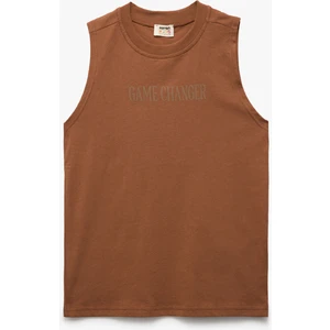 Pamuklu Baskı Detaylı Bisiklet Yaka Atlet