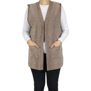 Ece Giyim Kadın Önü Agraflı Cepli Kalın Kışlık Yelek