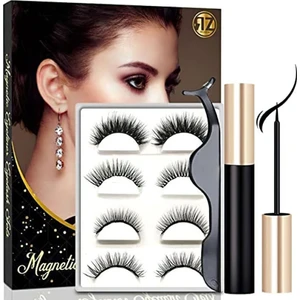 Reazeal 5’li Manyetik Takma Kirpik ve Eyeliner Seti – Yapıştırıcısız Kirpik , Doğal Görünüm Kirpik , Suya Dayanıklı Eyeliner , Gün Boyu Kalıcı Eyeliner , Kolay Kullanım Kirpik !