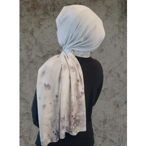 Kobe Krep Çiçek Desen Şal