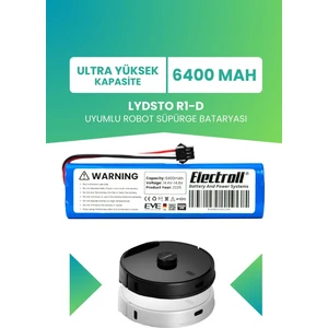 Lydsto R1-D Uyumlu Batarya (Ultra Yüksek Kapasite) 6400MAH Pil Robot Süpürge Bataryası Değişimi