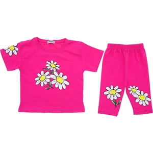 Kız Çocuk Şortlu Takım Papatya Baskılı