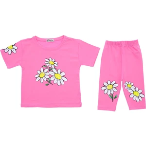 Kız Çocuk Şortlu Takım Papatya Baskılı