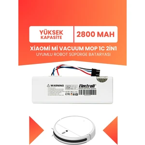 Xiaomi Mi Vacuum Mop 1c 2in1 Uyumlu Batarya (Yüksek Kapasite) 2800MAH Robot Süpürge Pil STYTJ01ZHM