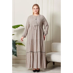 Kadın Büyük Beden Çıtır Kumaş Düğmeli Elbise