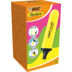 Marking Highlighter Flat Fosforlu Kalem Sarı 12'Li Kutu