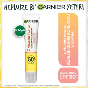 C Vitamini Parlak Günlük Güneş Koruyucu Fluid Yüz Kremi Işıltılı Doku SPF50+ 40ML