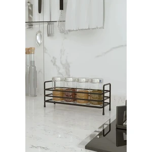 Banyo Mutfak Organizer Modern Siyah Metal Baharatlık Standı -Tezgah Üstü Metal Banyo Düzenleyici