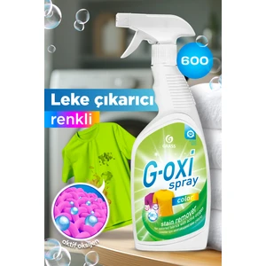 G-oxi Oksijen Bazlı Leke Çıkarıcı Sprey 600 ml - Renkli & Beyaz Çamaşırlar İçin | Şarap, Çimen, Meyve, Çikolata, Yağ Lekelerine Anında Etki | 30°C-90°C