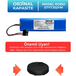 Xiaomi Vacuum Mop Pro Batarya Uyumlu (Orjinal Kapasite) 3200MAH Pil Robot Süpürge Bataryası