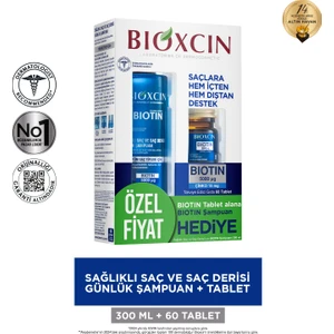 Biotin 5000 mg + Çinko 15 mg 60 Tablet + 300 ml Şampuan Hediyeli