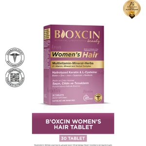Kadınlar için Saç Sağlığı Tableti - 30 Adet, Multivitamin, Mineral, Keratin, L-Sistein, Biotin, Çinko, Demir, Selenyum, Burdock