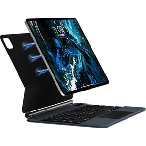 Apple iPad Air 13inç Pro 12.9 3/4/5/6.Nesil Klavyeli Kılıf Magic Keyboard Touchpad Aydınlatmalı Klavye